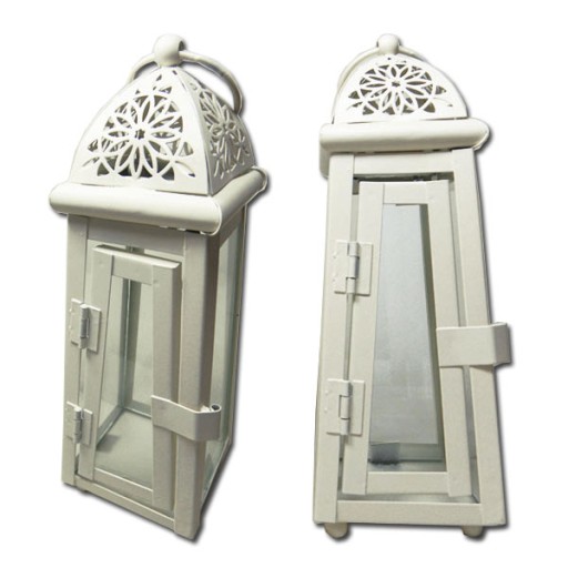 Latarnia Lampion Metalowe KREM Lampiony 18cm