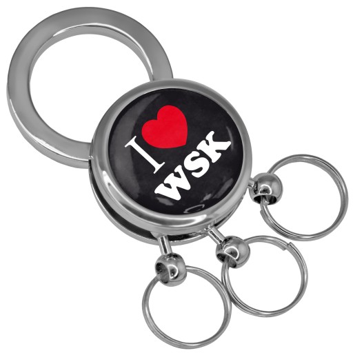 BRELOK DO KLUCZY BRELOCZEK METALOWY I LOVE WSK