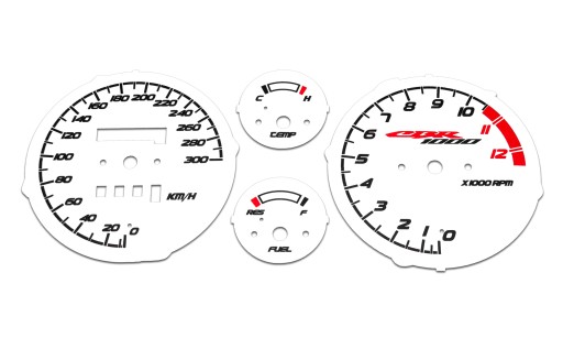 Honda CBR 1000F 1989-1991 Tarcze Zegarów BIAŁE