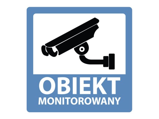 OBIEKT MONITOROWANY monitoring naklejka 15x15cm