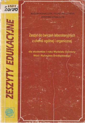 ZESZYT DO ĆWICZEŃ LABORATORYJNYCH Z CHEMII OGÓLNEJ