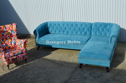 NAROŻNIK CHESTERFIELD KANAPA SOFA RETRO NOWOŚĆ RÓG