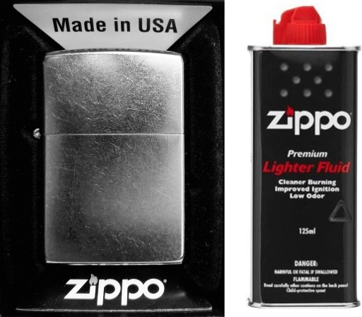 Zestaw ZIPPO Zapalniczka Street Chrome + Benzyna