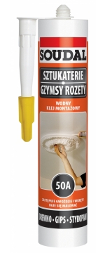 SOUDAL KLEJ SZTUKATERIE GZYMSY ROZETY 50A 300ml