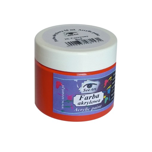 Farba akrylowa SeeArt 50 ml. 10 czerwona
