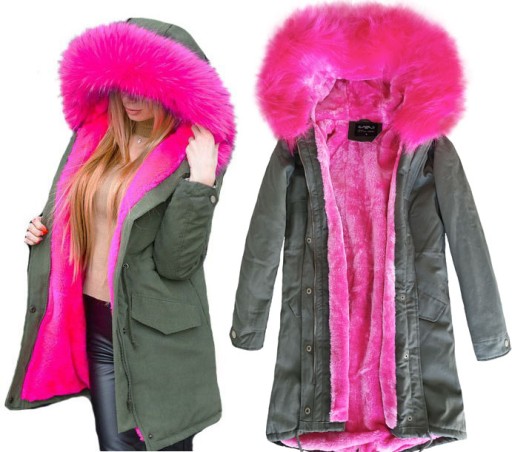 6201-4 _ _ _ _ _ _ KURTKA _ PARKA futro zimowa _ kożuszek_ MISIU _ ZIMA _L
