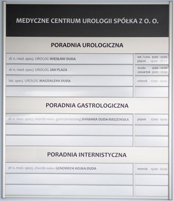 Tablica modułowa panelowa informacyjna na wymiar