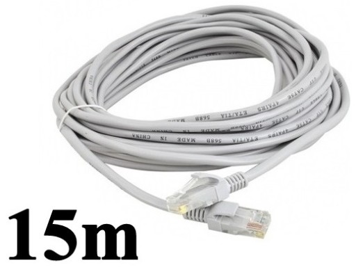 KABEL SIECIOWY LAN INTERNETOWY RJ45 CAT5E UTP 15m