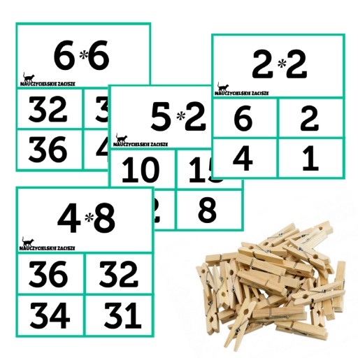 Klamerkowe pomoce dydaktyczne MNOŻENIE