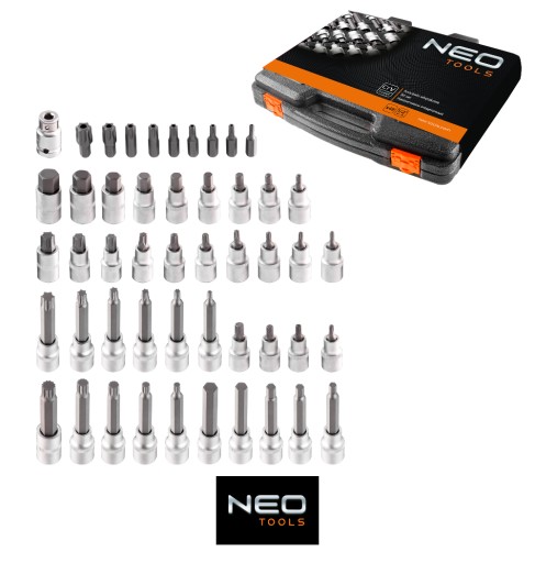 ZESTAW BITY NASADKI TORX HEX 49 SZTUK NEO 08-713