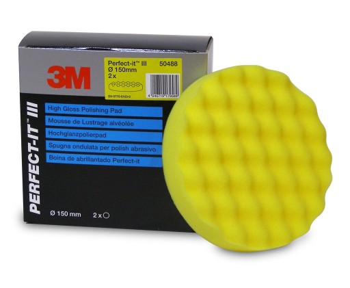 3M żółta gąbka polerska 150mm karbowana 50488