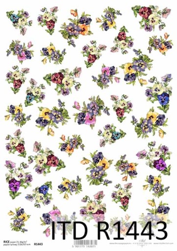 Papier RYŻOWY R1443 z włoskami A4 decoupage