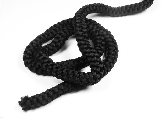 Sznurek POLIESTROWY ODZIEŻOWY 12mm 25m CZARNY