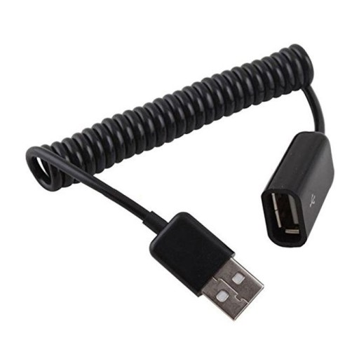 Kabel sprężynka spirala USB - USB M/F 10-100cm