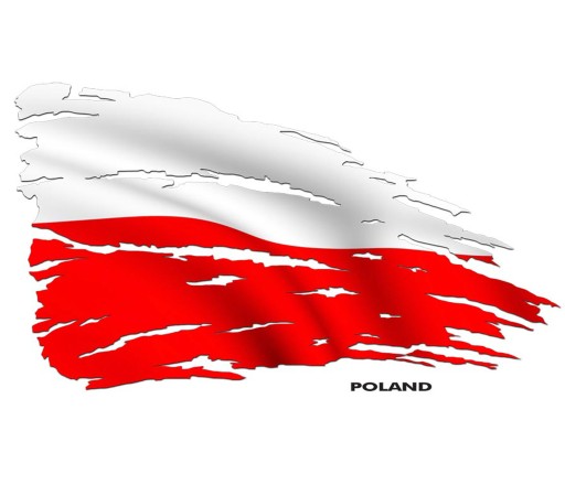 NAKLEJKA FLAGA POLSKI POLSKA PL POLAND UV CZERWONA