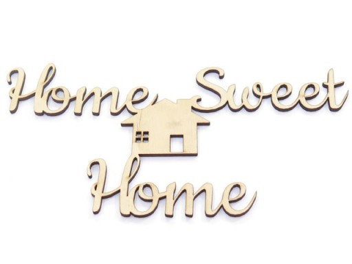 DECOUPAGE NAPIS 'HOME SWEET HOME' 22x11.2cm DO43