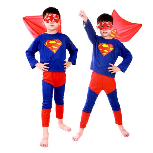 Strój SUPERMAN Kostium Maska Przebranie L 122-134