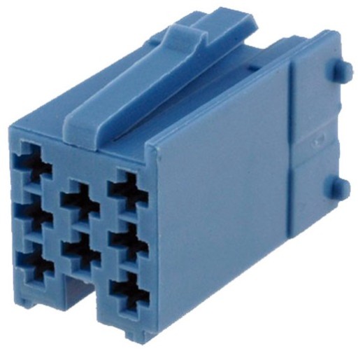 OBUDOWA WTYKU MINI ISO KOSTKA 8-PIN NIEBIESKA