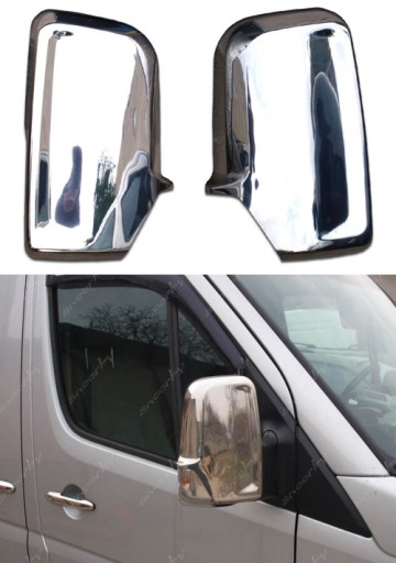 Vw crafter 06-16 mb sprinter, спринтер 06-18 накладки на зеркала хром, хромом тюнинг1 - фото
