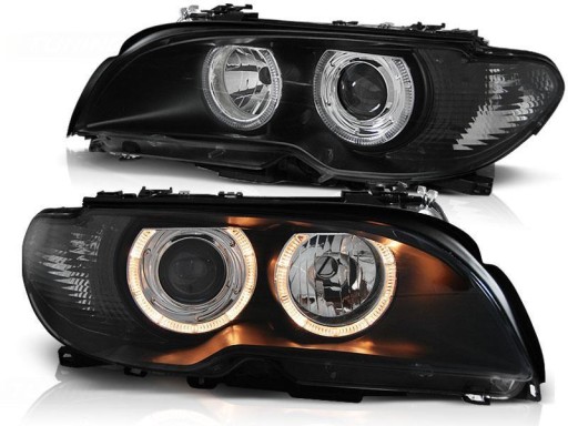 Фары angel eyes bmw e46 03-06 coupe cabrio depo1 - фото