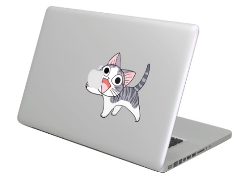 Naklejka na MacBooka Apple - Kociak Kot - kolorowy