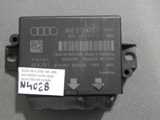 AUDI A8 D4 Module Unité de contrôle Stationnement 4H0919475C