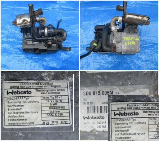 3D0815005M - WEBASTO СТОЯНКОВИЙ ОБІГРІВАЧ VW PHAETON 5,0 TDI