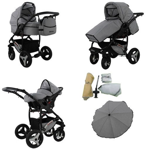 KAREX МУЛЬТИФУНКЦІОНАЛЬНИЙ ВІЗОК ALLIVIO 3В1 білизна ПАРАСОЛЬКА