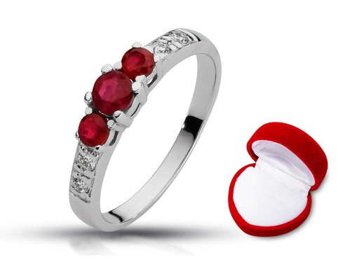 Zásnubný prsteň Brilianty a rubíny 585 w24h