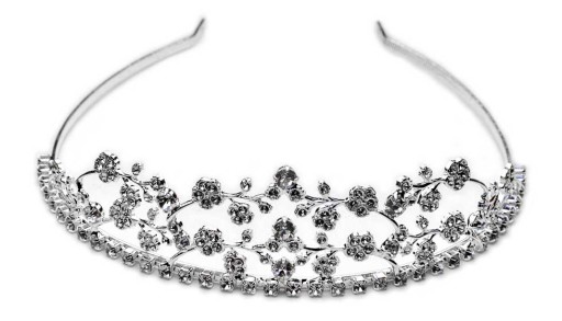 Diadem Tiara Koruna Strieborná Ozdoba Na Vlasy Jablonex Swarovski Svadba Miss