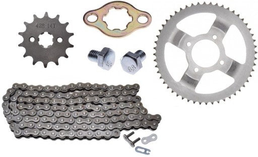 14664817171418105134171801017135108 - ПЕРЕДНЯЯ ЗВЕЗДОЧКА ЗАДНЯЯ ЦЕПЬ YBN ROMET ZETKA 50