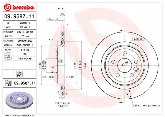 DISQUES SABOTS DE FREIN BREMBO ARRIÈRE VOLVO S60 II S80 II WENTY photo 2 - milautoparts-fr.ukrlive.com