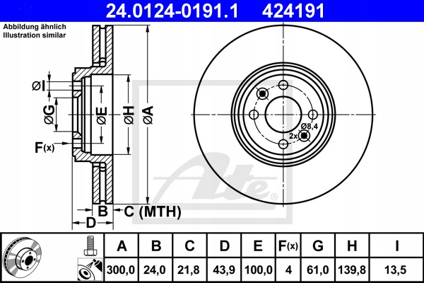 DISQUES SABOTS DE FREIN ATE AVANT - RENAULT SCENIC II 300MM photo 2 - milautoparts-fr.ukrlive.com