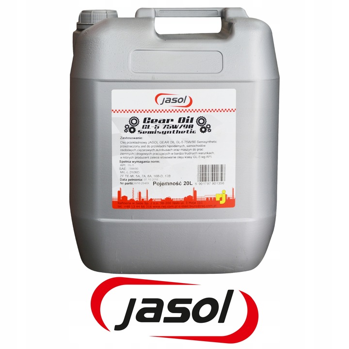 HUILE PRZEKLADNIOWY JASOL GL-5 75W90 - - 20 LITROW photo 2 - milautoparts-fr.ukrlive.com