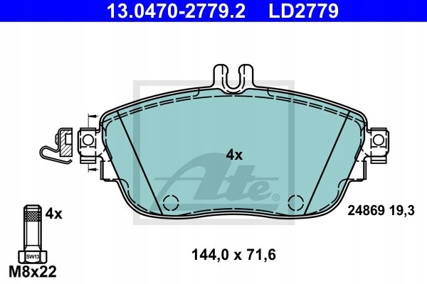 SABOTS DE FREIN ATE CERAMIC AVANT - MERCEDES CLA C117 photo 2 - milautoparts-fr.ukrlive.com