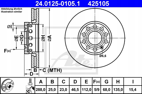 DISCS PADS ATE FRONT + REAR - AUDI A4 B7 288MM photo 2 - milautoparts-fr.ukrlive.com