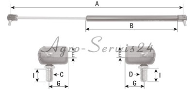 AMORTISSEUR DE GAZ DE GLACE ARRIÈRE CASE JX1070N, JX1075N photo 2 - milautoparts-fr.ukrlive.com