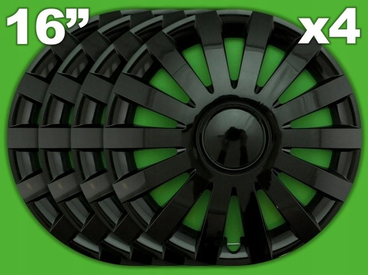 WHEEL COVERS WIND 16'' SEAT IBIZA LEON ALTEA XL BLACK photo 1 - milautoparts-fr.ukrlive.com