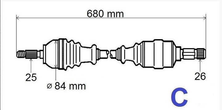 HALF-AXLE PROPULSION LEFT RENAULT MEGANE III 8200847584 photo 2 - milautoparts-fr.ukrlive.com