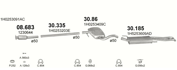 POT D'ÉCHAPEMENT CENTRAL VOLKSWAGEN GOLF VENTO 30.86 photo 7 - milautoparts-fr.ukrlive.com