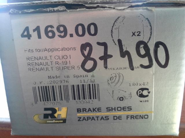 BRAKE SHOES BRAKES 4196.00 REAR RENAULT CLIO, R5, R19 photo 2 - milautoparts-fr.ukrlive.com