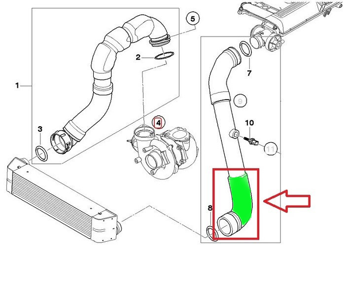 TUBE JUNCTION PIPE TURBO RADIATOR BMW X5 E53 3.0 D photo 6 - milautoparts-fr.ukrlive.com