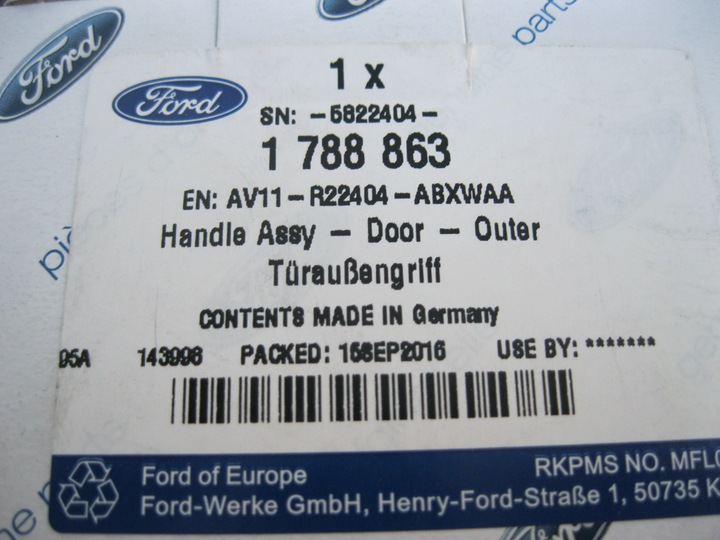 HANDLE DOOR FRONT REAR FORD B-MAX 12-16 NEW CONDITION ASO photo 2 - milautoparts-fr.ukrlive.com