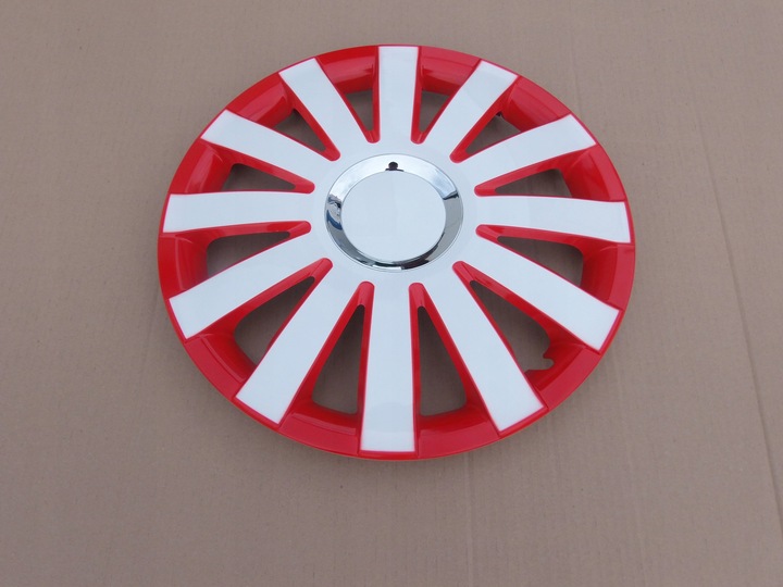 WHEEL COVERS 16 RED WHITE COLOR OPEL VW FORD MAZDA AUDI photo 4 - milautoparts-fr.ukrlive.com