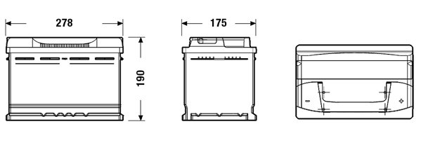 BATTERY CENTRA PLUS 74AH 680A CB740 P+ photo 2 - milautoparts-fr.ukrlive.com