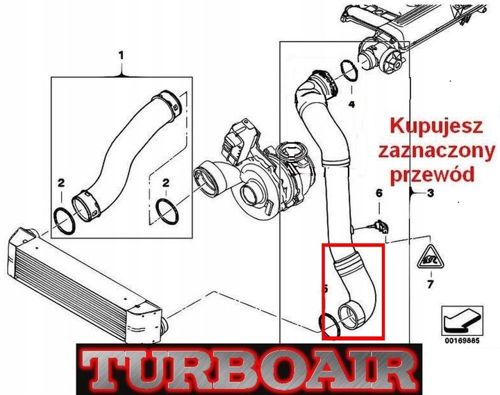 BMW X3 E83 3,0D M57N CABLE TURBO INTERKULERA photo 6 - milautoparts-fr.ukrlive.com