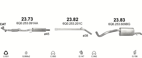 SILENCERS SET SEAT IBIZA 1,2 05-09R. photo 2 - milautoparts-fr.ukrlive.com