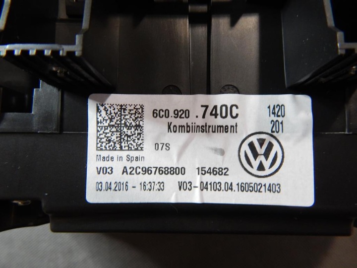 VW POLO 6C COMPTEUR TABLEAU DE BORD 1.0 TSI 6C0920740C