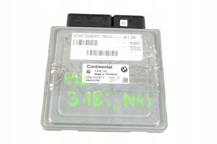 BMW E90 318I N43 ORDINATEUR CONTRÔLEUR MOTEUR CAS CLÉ 7579142