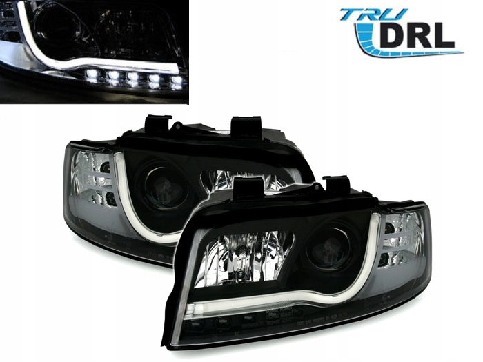 FEUX AUDI A4 B6 00-04 TUBE LIGHTS BLACK TRU DRL photo 1 - milautoparts-fr.ukrlive.com